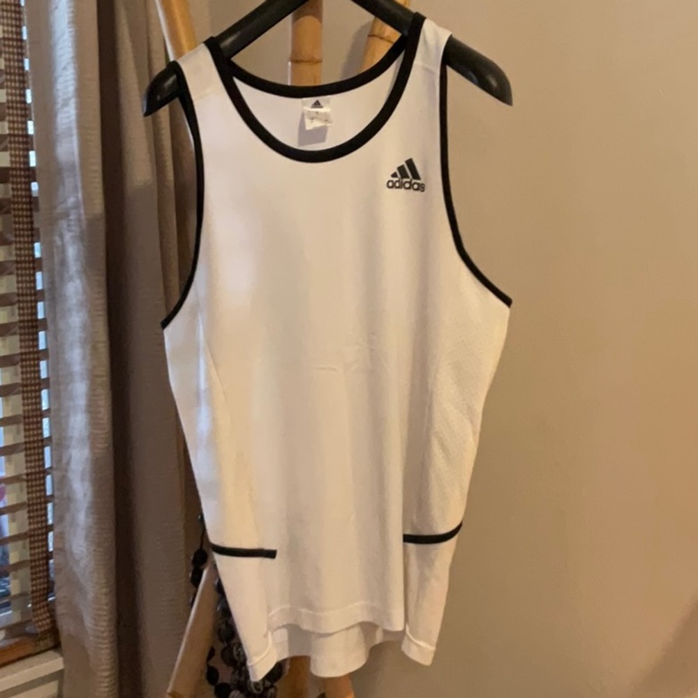 Clean condition Adidas tank top basketball White L